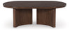 Korestone Oval Cocktail Table;Dark Brown