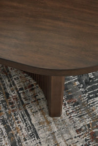 Korestone Oval Cocktail Table;Dark Brown