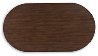 Korestone Oval Cocktail Table;Dark Brown