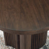 Korestone Round End Table; Dark Brown