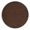 Korestone Round End Table; Dark Brown