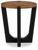 Hanneforth Round End Table;Brown/Black