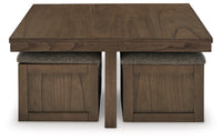 Boardernest Coffee Table with 4 Stools;BROWN