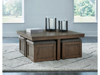Boardernest Coffee Table with 4 Stools;BROWN