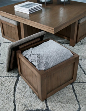Boardernest Coffee Table with 4 Stools;BROWN