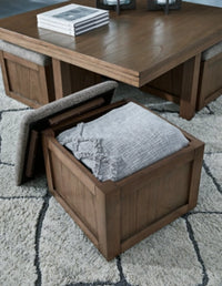 Boardernest Coffee Table with 4 Stools;BROWN
