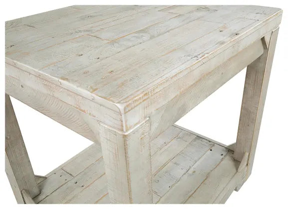 Fregine Rectangular End Table;Whitewash