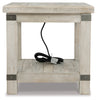 Carynhurst Rectangular End Table; White Wash/Gray