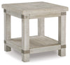 Carynhurst Rectangular End Table; White Wash/Gray