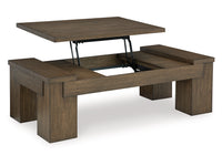 Rosswain Lift-Top Coffee Table;WARM BROWN