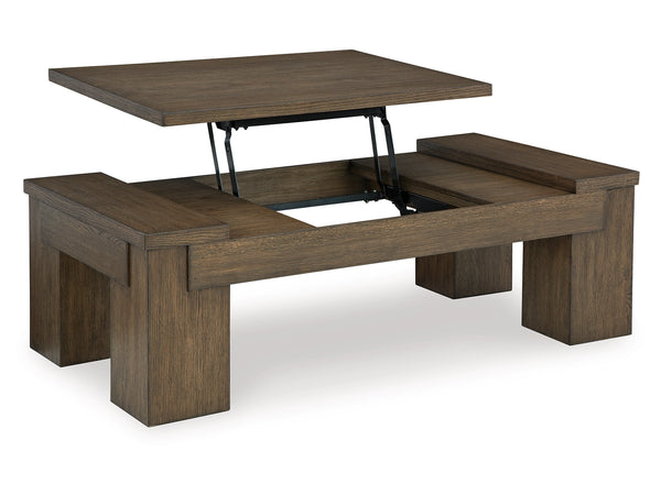 Rosswain Lift-Top Coffee Table;WARM BROWN
