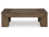 Rosswain Lift-Top Coffee Table;WARM BROWN