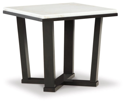 Fostead Square End Table;White/Espresso