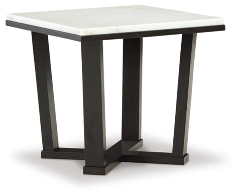 Fostead Square End Table;White/Espresso