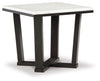 Fostead Square End Table;White/Espresso
