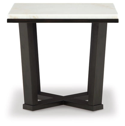 Fostead Square End Table;White/Espresso