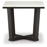 Fostead Square End Table;White/Espresso