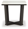 Fostead Square End Table;White/Espresso