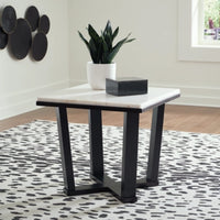 Fostead Square End Table;White/Espresso
