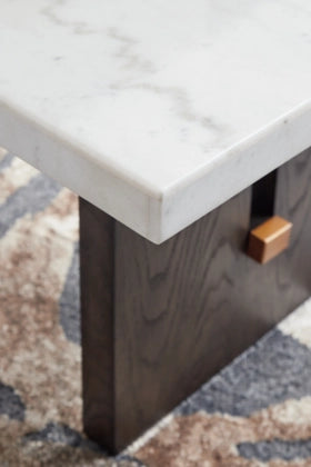 Burkhaus Rectangular Cocktail Table; White/Dark Brown