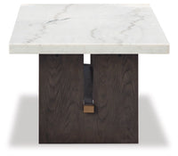 Burkhaus Rectangular Cocktail Table; White/Dark Brown