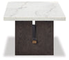 Burkhaus Rectangular Cocktail Table; White/Dark Brown