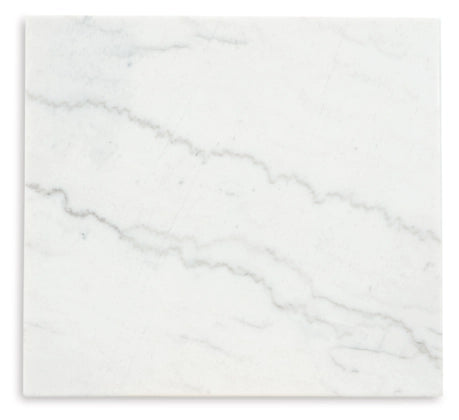 Burkhaus Rectangular End Table; White/Dark Brown