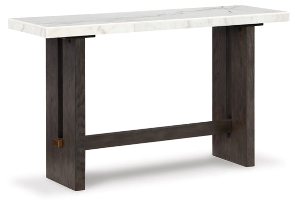 Burkhaus Sofa Table;White/Dark Brown