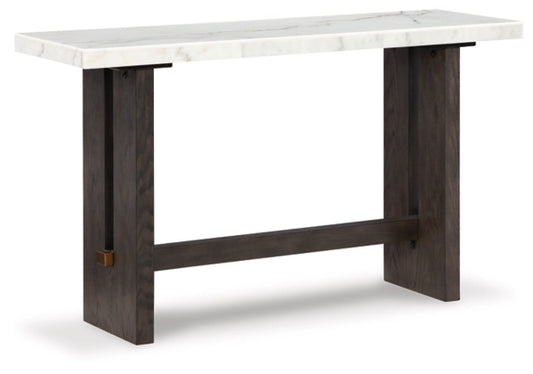 Burkhaus Sofa Table;White/Dark Brown