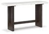 Burkhaus Sofa Table;White/Dark Brown