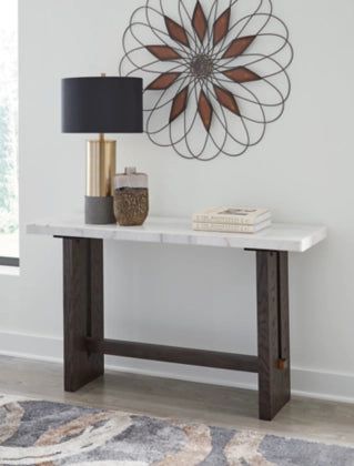 Burkhaus Sofa Table;White/Dark Brown