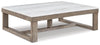 Loyaska Rectangular Cocktail Table;Brown/Ivory