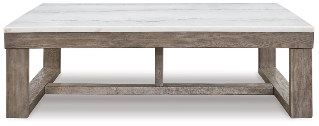 Loyaska Rectangular Cocktail Table;Brown/Ivory