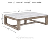 Loyaska Rectangular Cocktail Table;Brown/Ivory