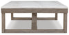 Loyaska Rectangular Cocktail Table;Brown/Ivory