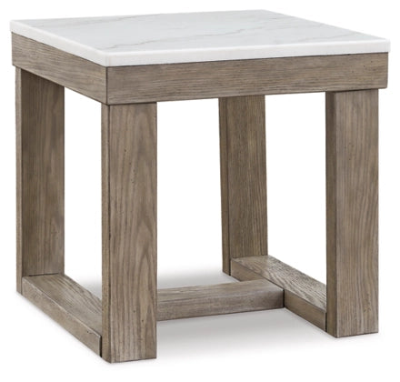 Loyaska Square End Table;Brown/Ivory