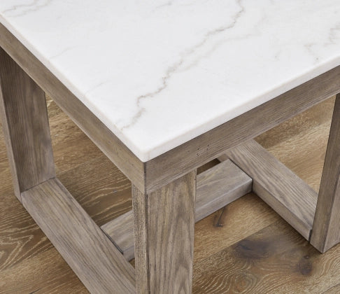 Loyaska Square End Table;Brown/Ivory