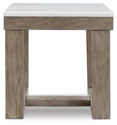 Loyaska Square End Table;Brown/Ivory