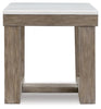 Loyaska Square End Table;Brown/Ivory