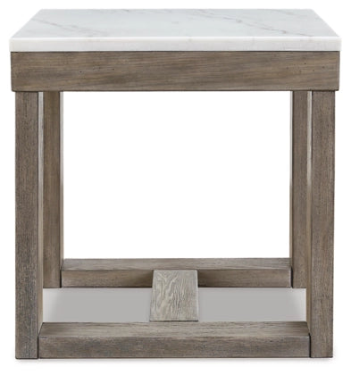 Loyaska Square End Table;Brown/Ivory