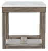 Loyaska Square End Table;Brown/Ivory