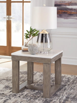 Loyaska Square End Table;Brown/Ivory