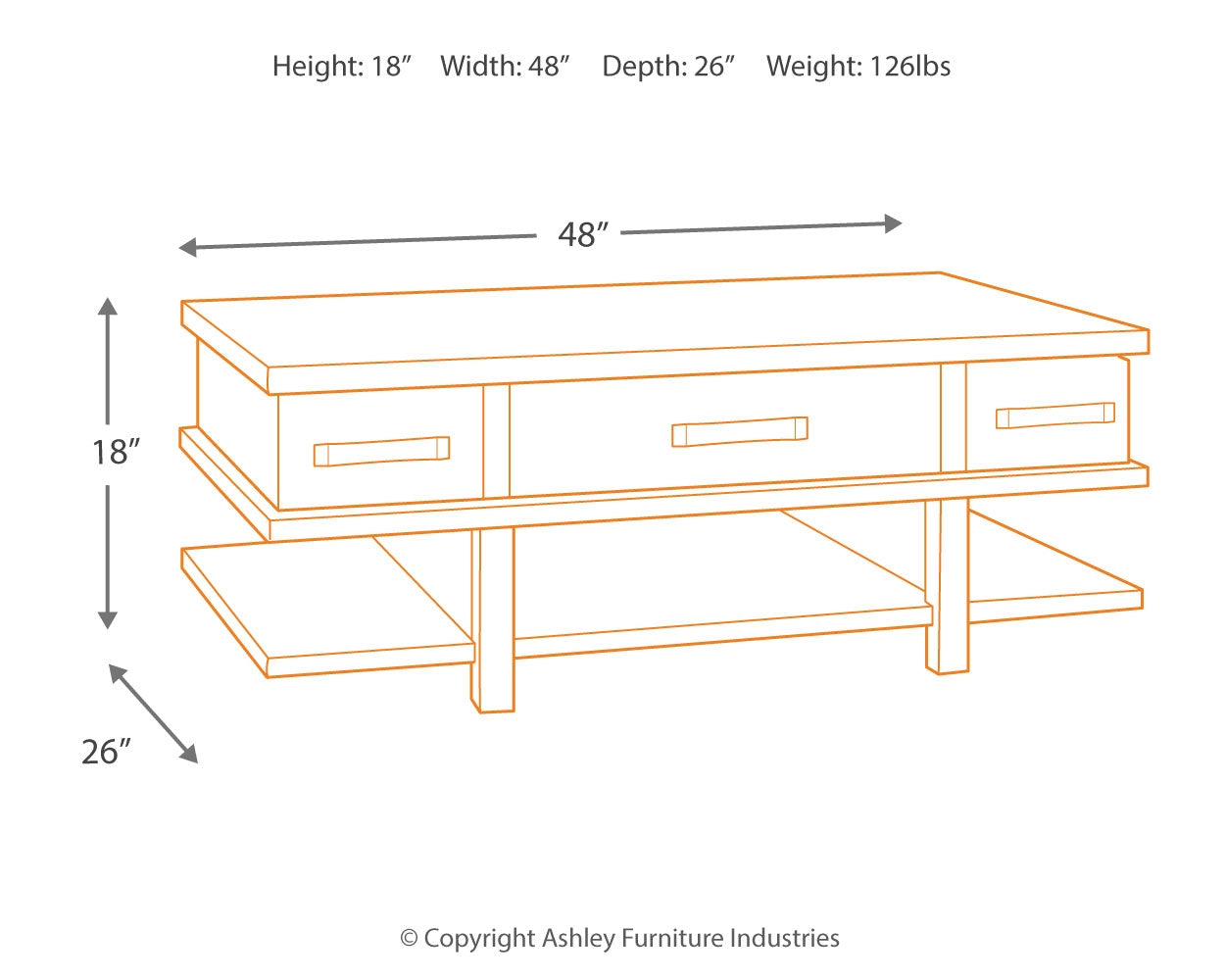 Stanah Coffee Table with Lift Top - Ashley Furniture - Brunei