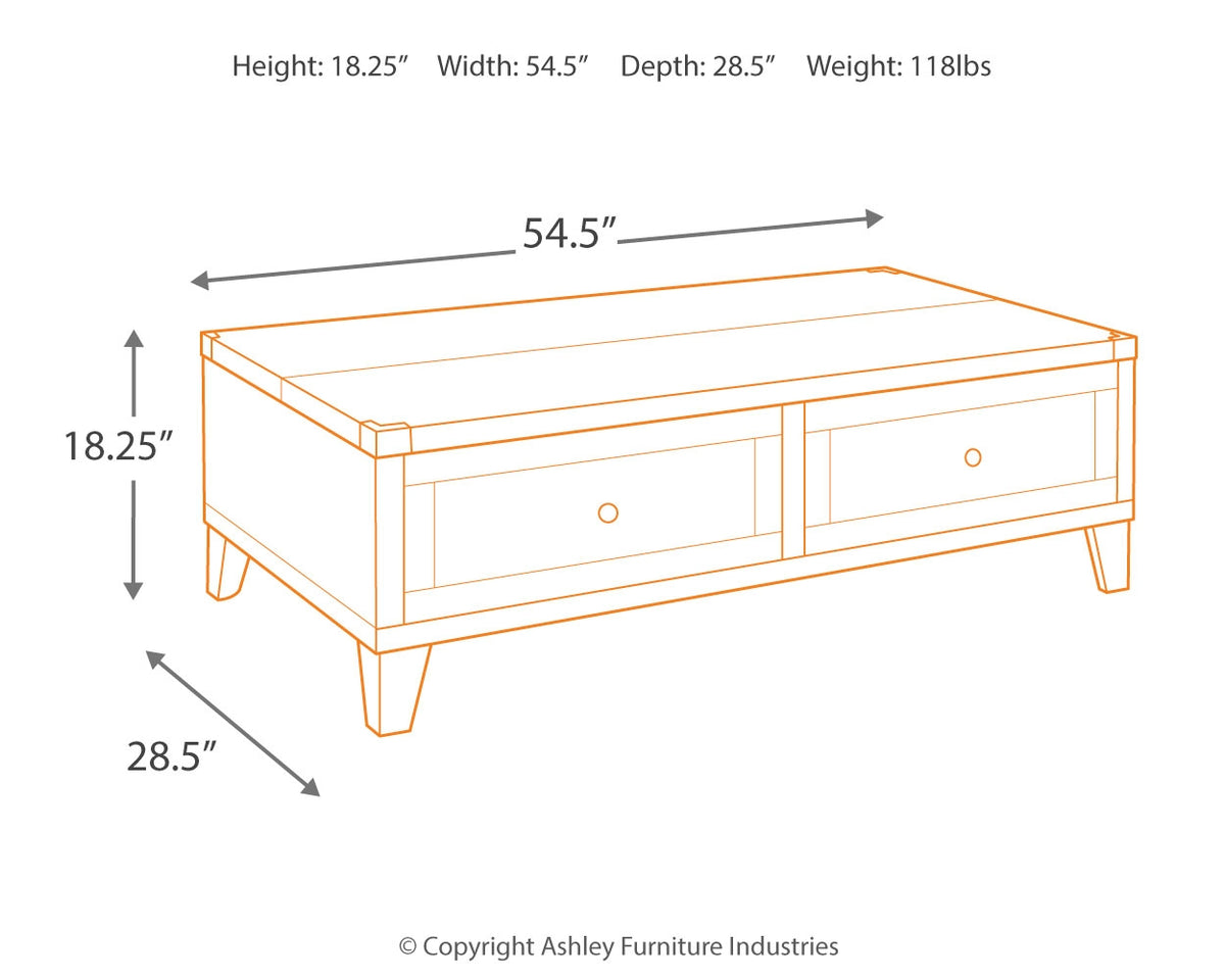 Todoe Coffee Table with Lift Top - Ashley Furniture - Brunei