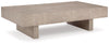 Jorlaina Rectangular Cocktail Table; Light Grayish Brown