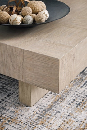 Jorlaina Rectangular Cocktail Table; Light Grayish Brown