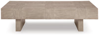 Jorlaina Rectangular Cocktail Table; Light Grayish Brown