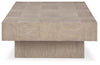 Jorlaina Rectangular Cocktail Table; Light Grayish Brown