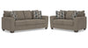 Triston-Peaks Sofa and Loveseat;Suede
