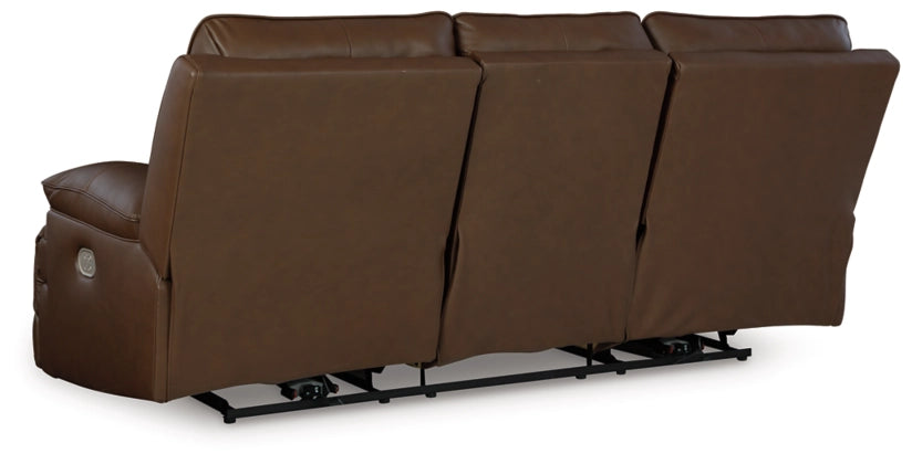 VonRyan PWR REC Sofa with ADJ Headrest;Tobacco